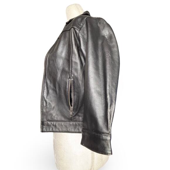 Vintage Cherokee Girls Leather Moto Jacket Black Size XS Zip Front Classic - Picture 7 of 12